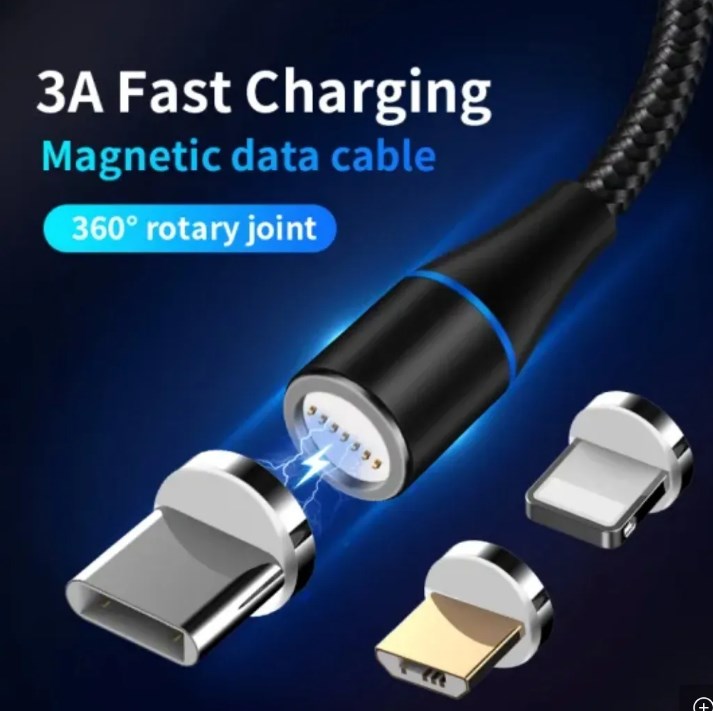 Cable Magnético Usb 3 En 1 Premium 1 Met